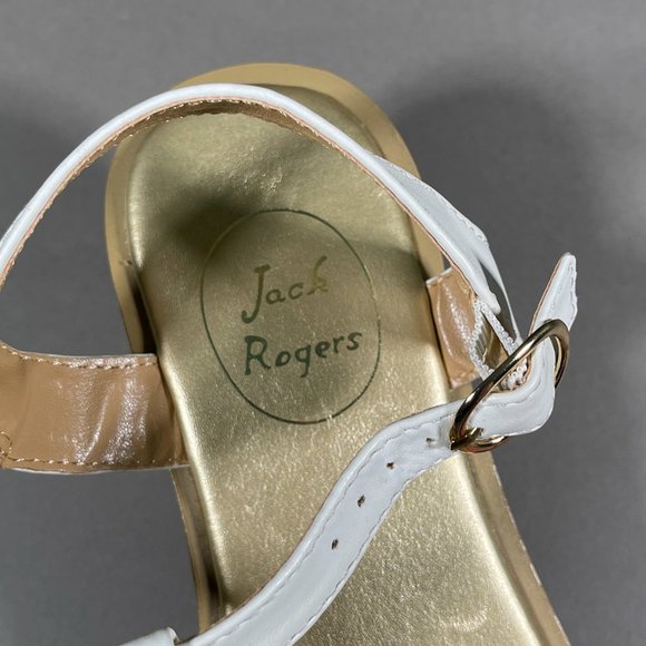 Jack Rodgers Sandals Gold Accents White Straps‎ Size 7M - Picture 13 of 15